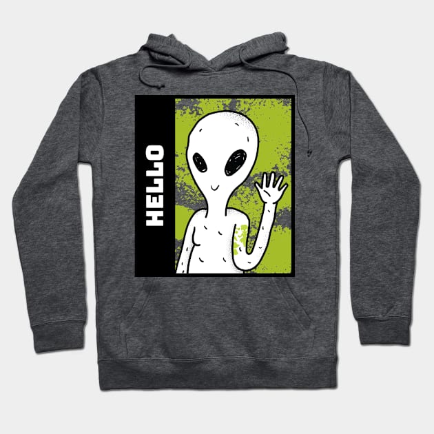 HELLO ufo alien Hoodie by Dream the Biggest